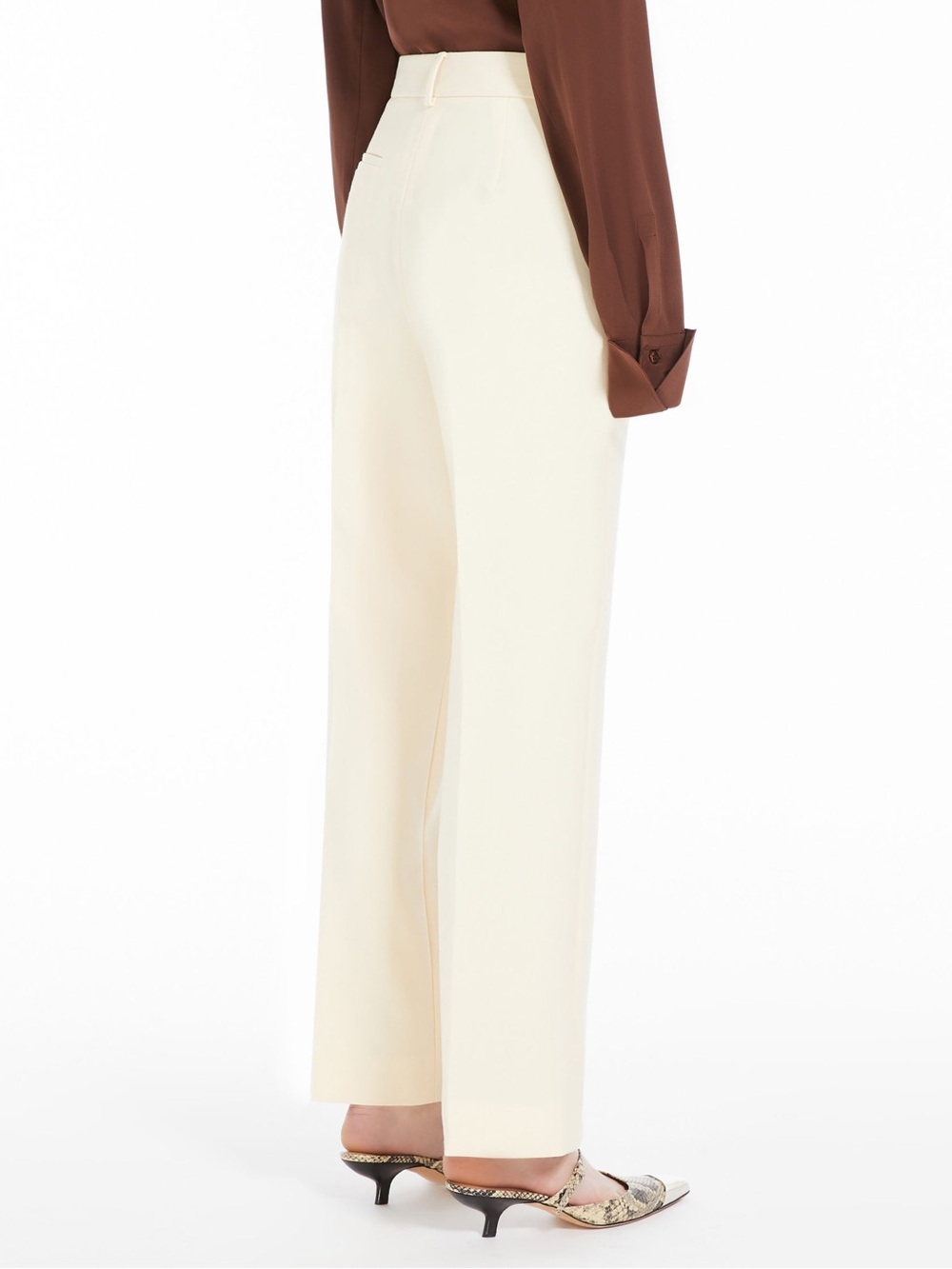 Sportmax Romagna Straight Tailored Cream Trousers